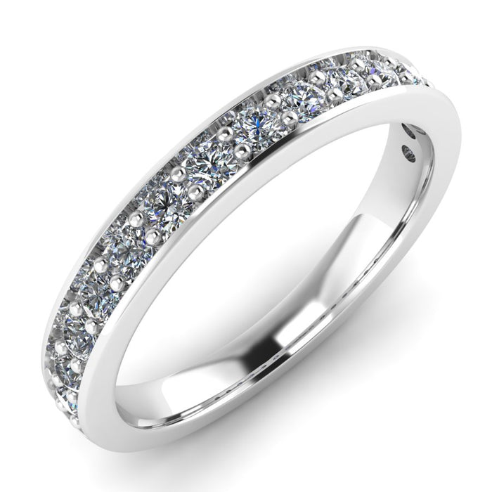 Two Pave Set Half Eternity Ring