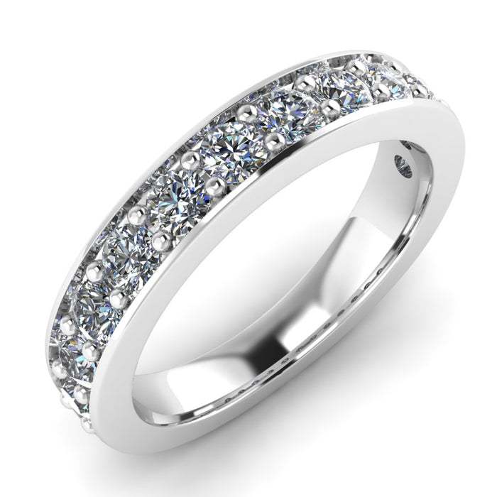 Two Pave Set Half Eternity Ring
