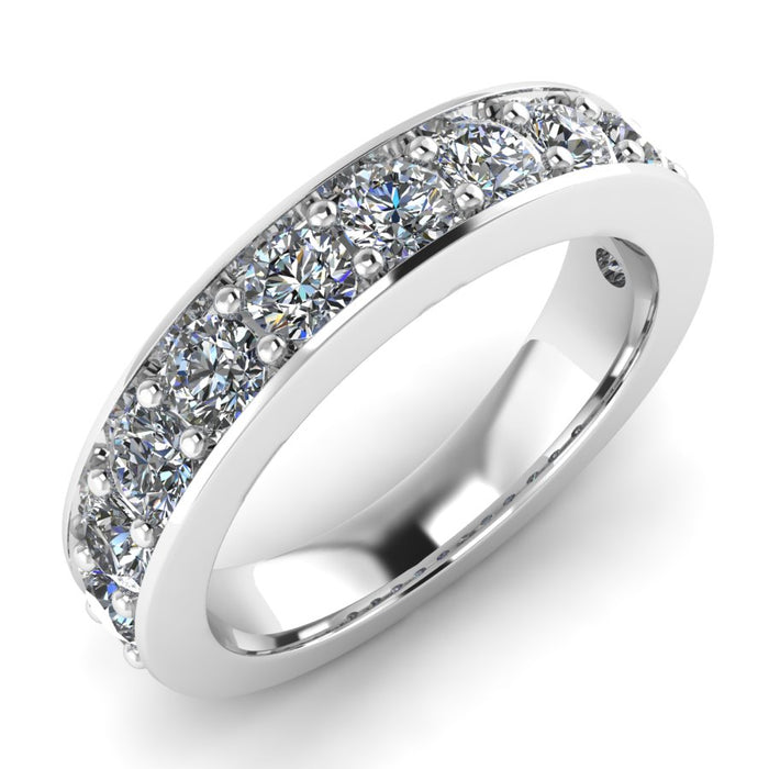 Two Pave Set Half Eternity Ring