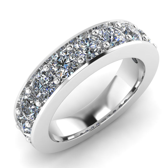 Two Pave Set Half Eternity Ring