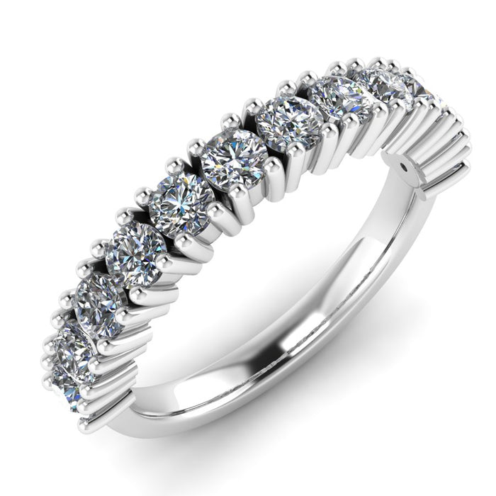 Four Claw Set Half Eternity Ring