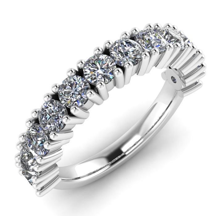 Four Claw Set Half Eternity Ring