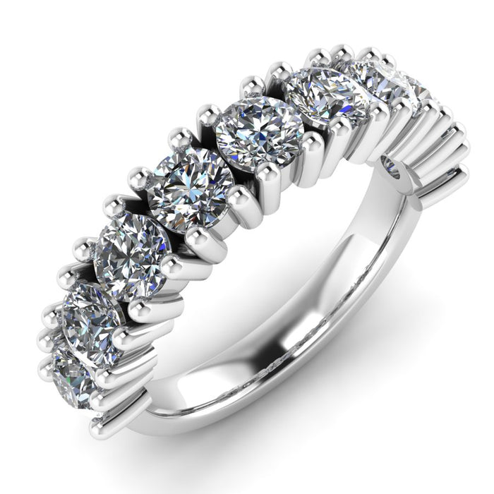 Four Claw Set Half Eternity Ring