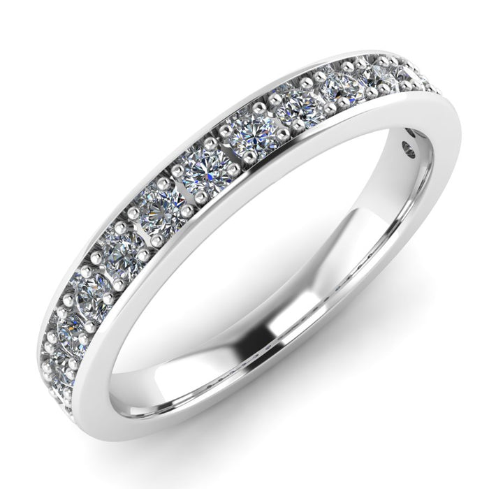 Four Pave Set Half Eternity Ring