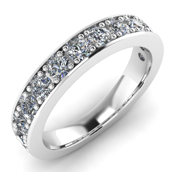 Four Pave Set Half Eternity Ring