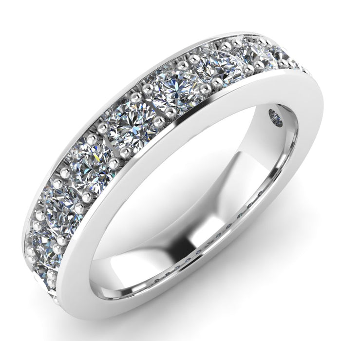 Four Pave Set Half Eternity Ring