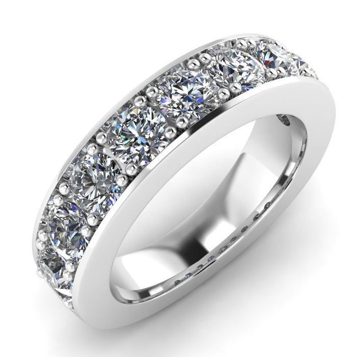 Four Pave Set Half Eternity Ring