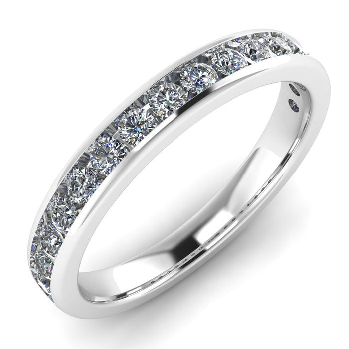 Channel Set Half Eternity Ring