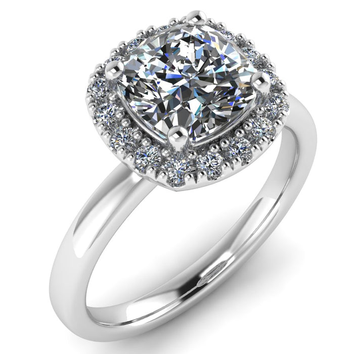 The Caelia - Square cushion Halo Ring