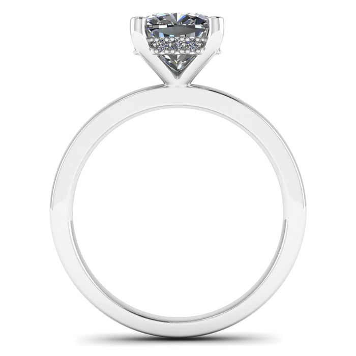 The Melisande - Square cushion Hidden Halo Solitaire Ring