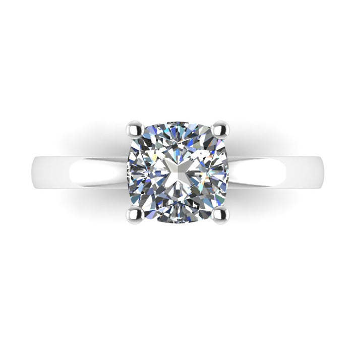 The Melisande - Square cushion Hidden Halo Solitaire Ring