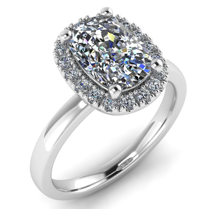 The Solara - Elongated cushion Halo Ring