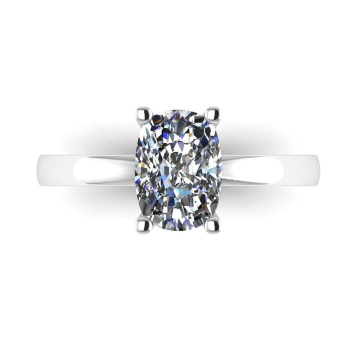 The Selestia - Elongated cushion Hidden Halo Solitaire Ring