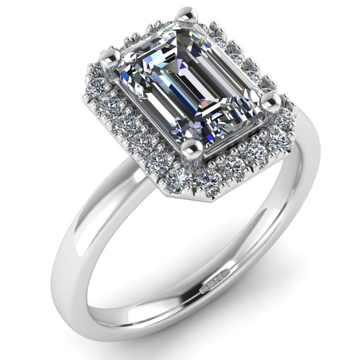 The Thalassa - Emerald cut Halo Ring