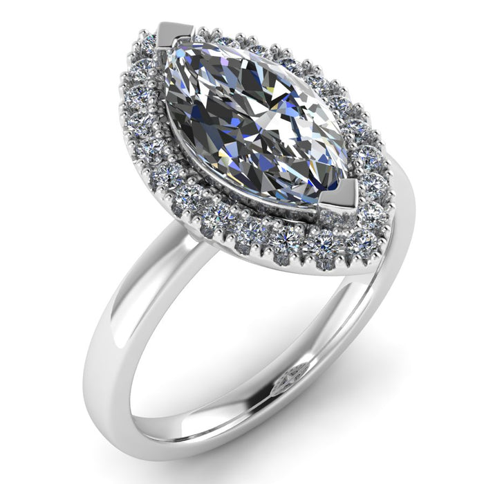 The Aurielle - Marquise Halo Ring