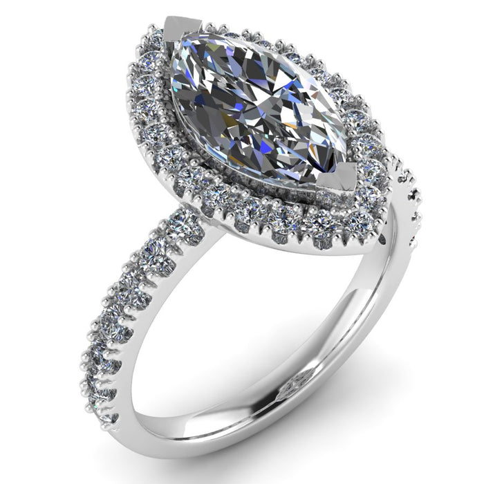 The Alouette - Marquise Diamond Halo Setting Ring