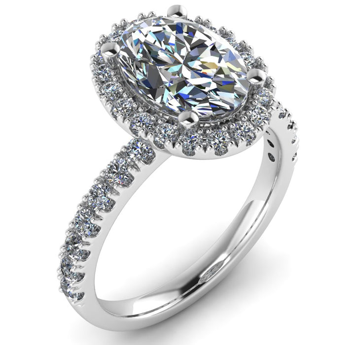The Evienne - Oval Diamond Halo Setting Ring