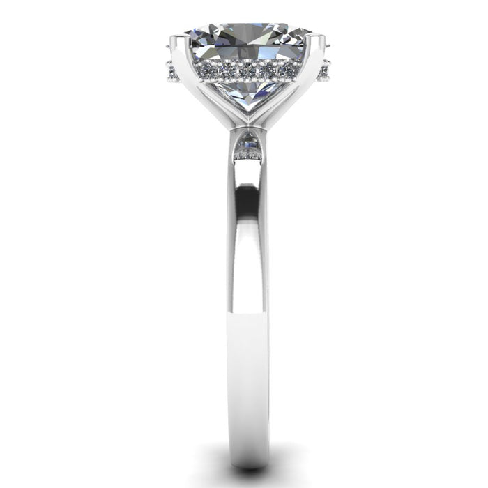 The Nocturne - Oval Hidden Halo Solitaire Ring