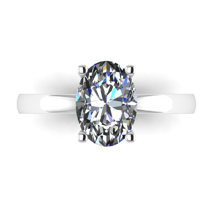 The Nocturne - Oval Hidden Halo Solitaire Ring