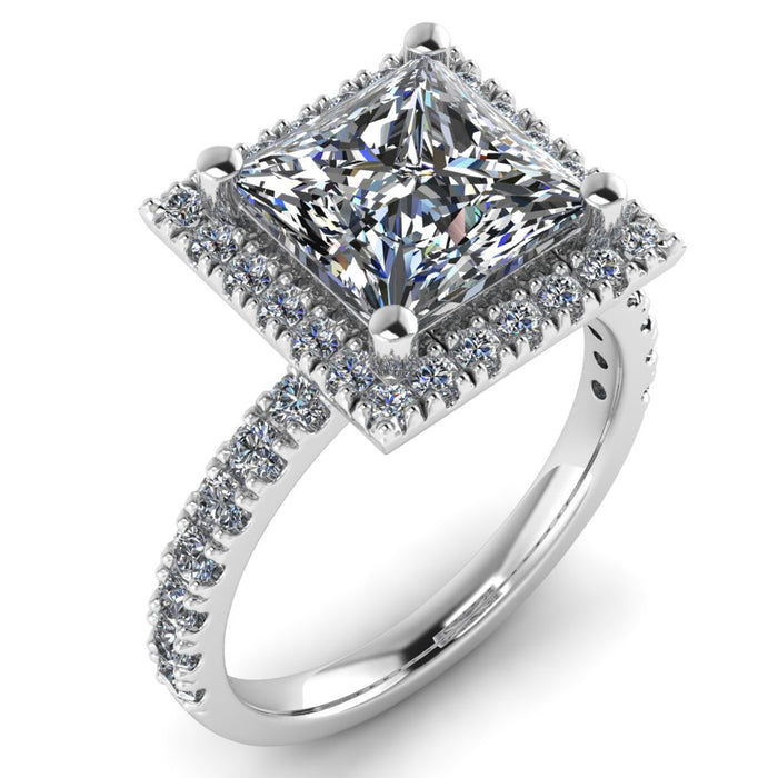 The Viviana - Princess Diamond Halo Setting Ring
