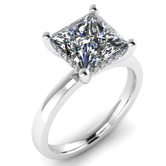 The Aviana - Princess Hidden Halo Solitaire Ring