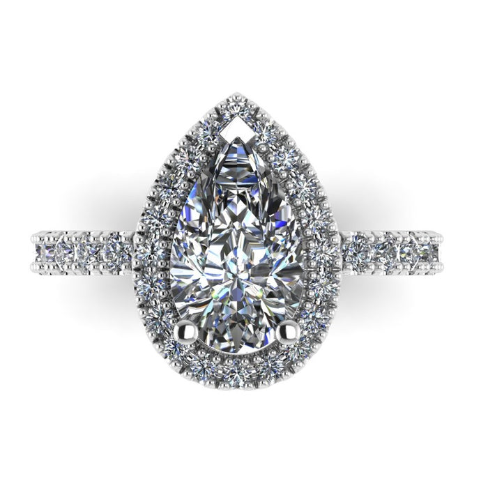 The Soraya - Pear Diamond Halo Setting Ring