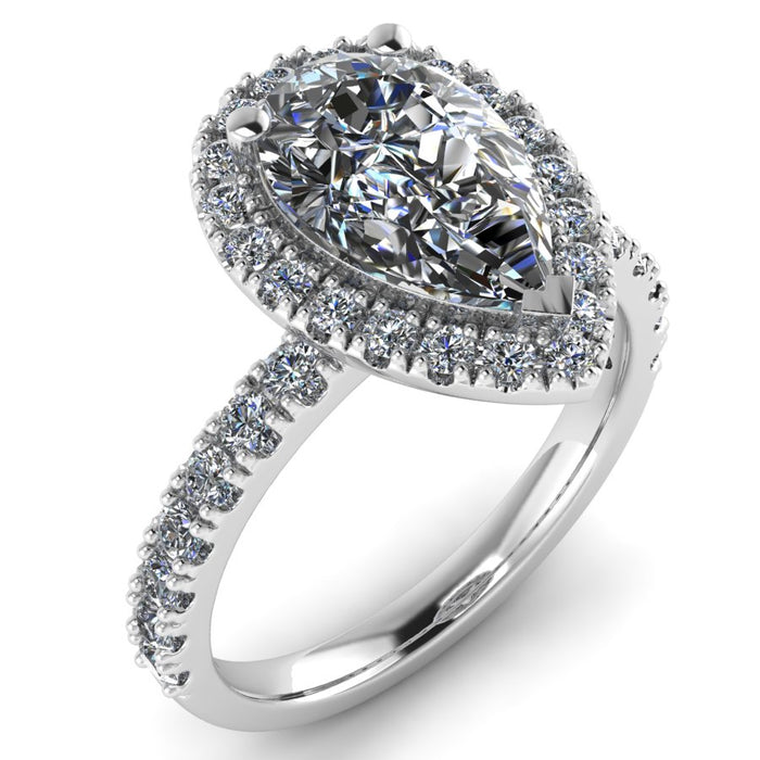 The Soraya - Pear Diamond Halo Setting Ring