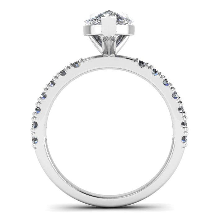 The Odessa - Pear Diamond Shoulder Ring