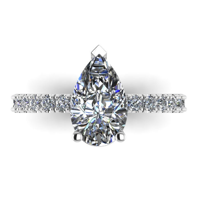 The Odessa - Pear Diamond Shoulder Ring