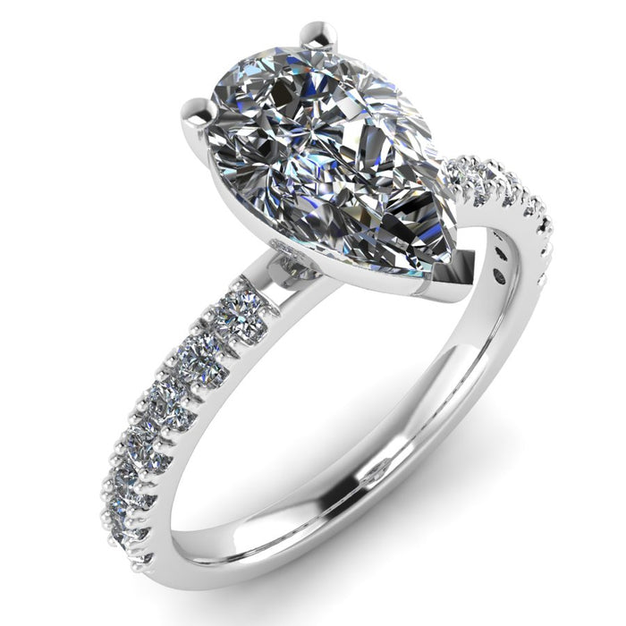 The Odessa - Pear Diamond Shoulder Ring