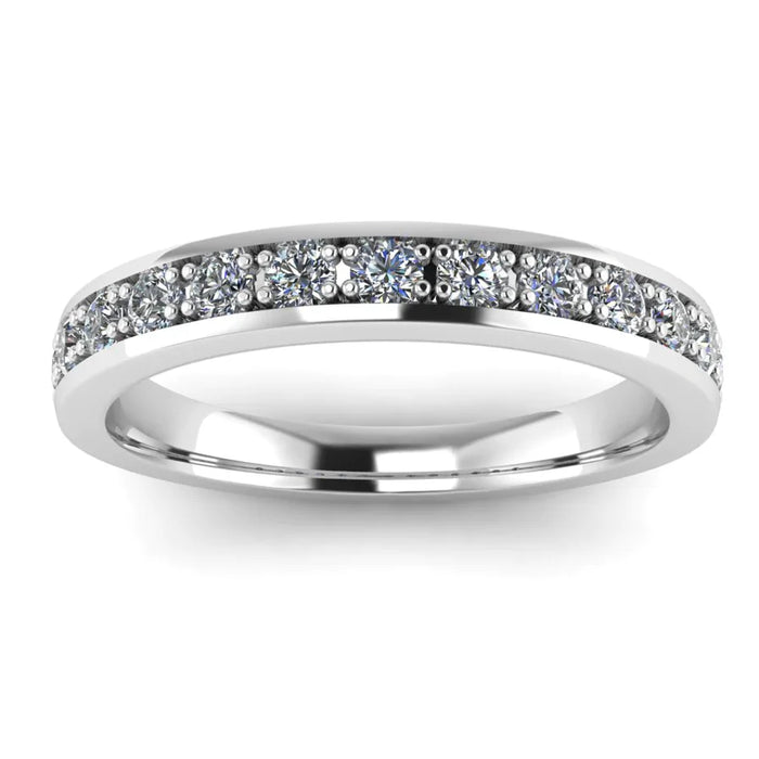 Four Pave Set Half Eternity Ring
