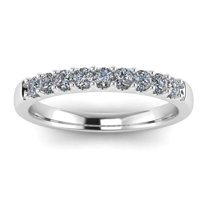 Scallop Set Half Eternity Ring