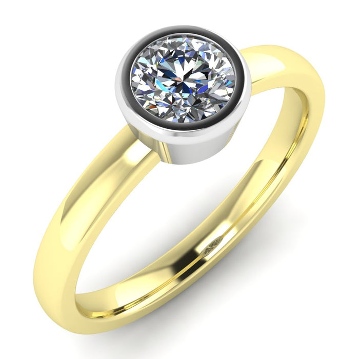 Round Rubover Solitaire, The Two Tone Collection