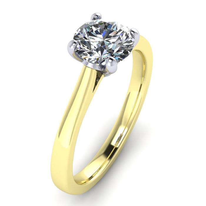 4 Claw Open Shank Solitaire, The Two Tone Collection