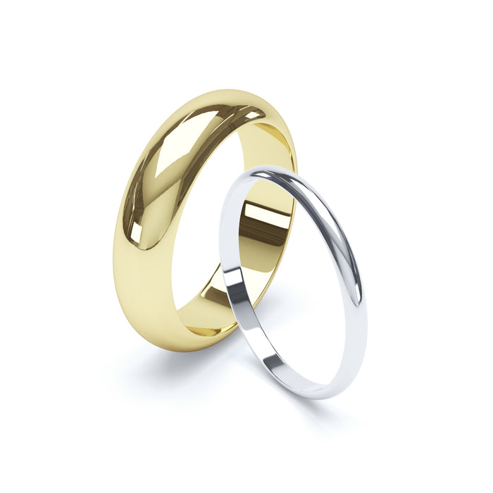 D-Shape Profile Ladies Light Wedding Ring