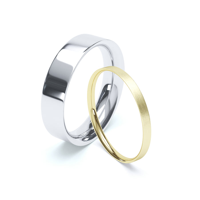 Flat Court Profile Ladies Light Wedding Ring