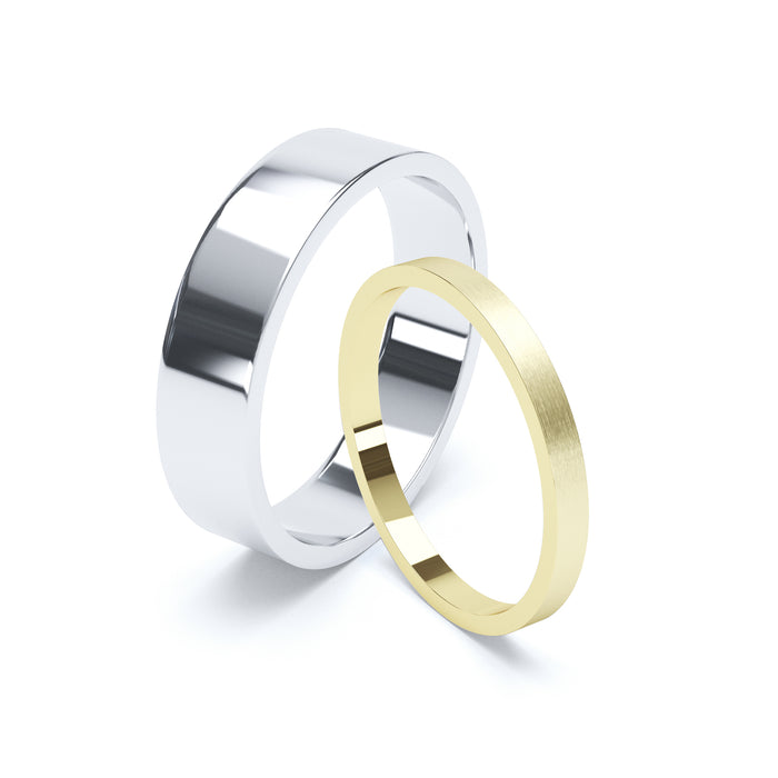 Flat Profile Ladies Light Wedding Ring