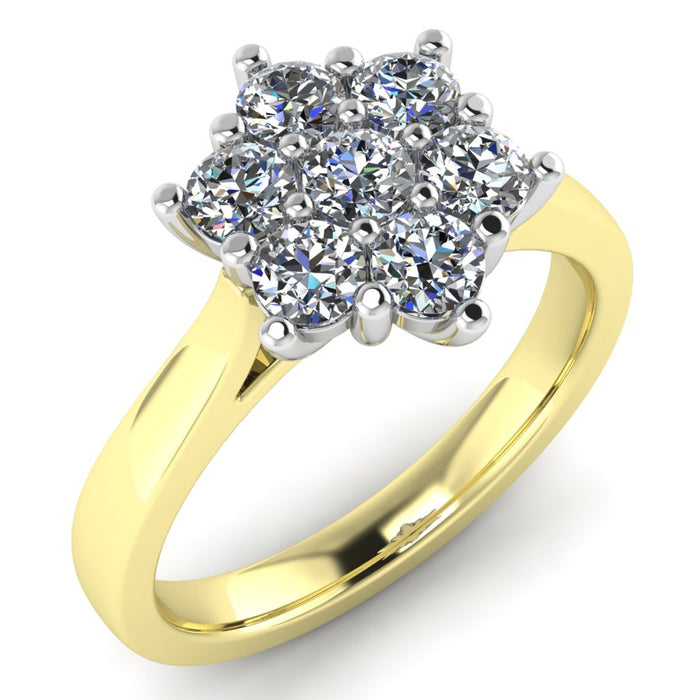 Diamond Flower Cluster Ring, The Two Tone Collection
