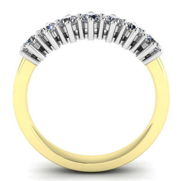 7 Stone Shared Claw Ring, The Two Tone Collection