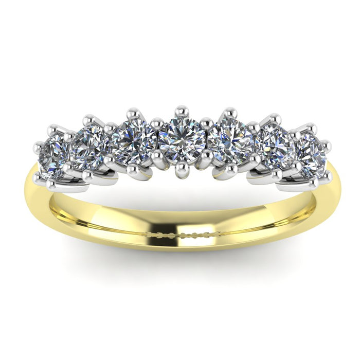 7 Stone Shared Claw Ring, The Two Tone Collection