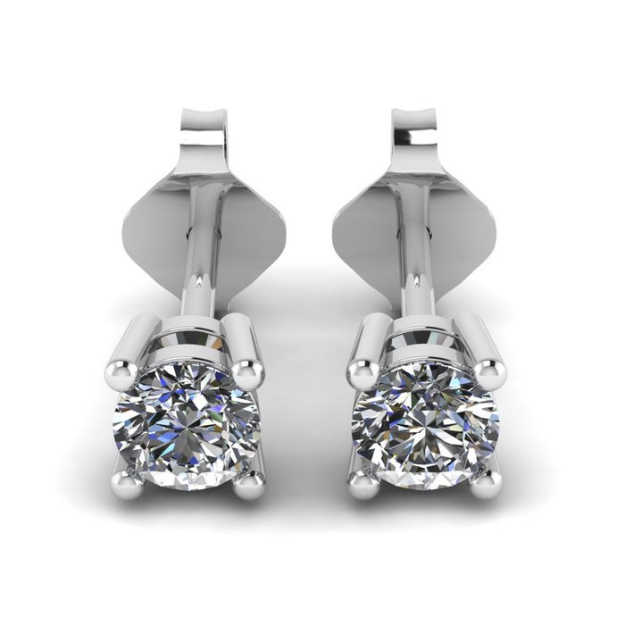 Single Stone 4 Claw Stud Earrings