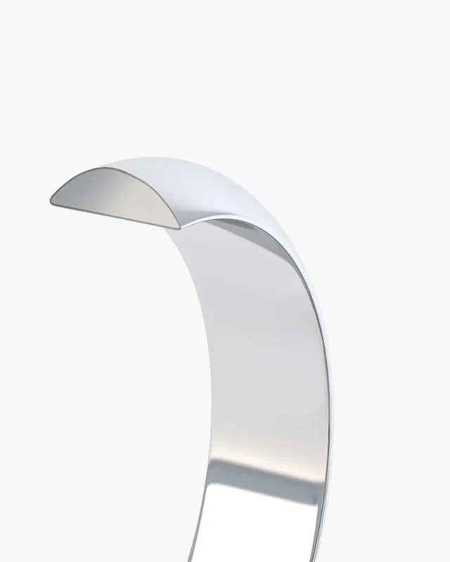 Cross-section of the D Shape profile, showing how the band sits on the finger.