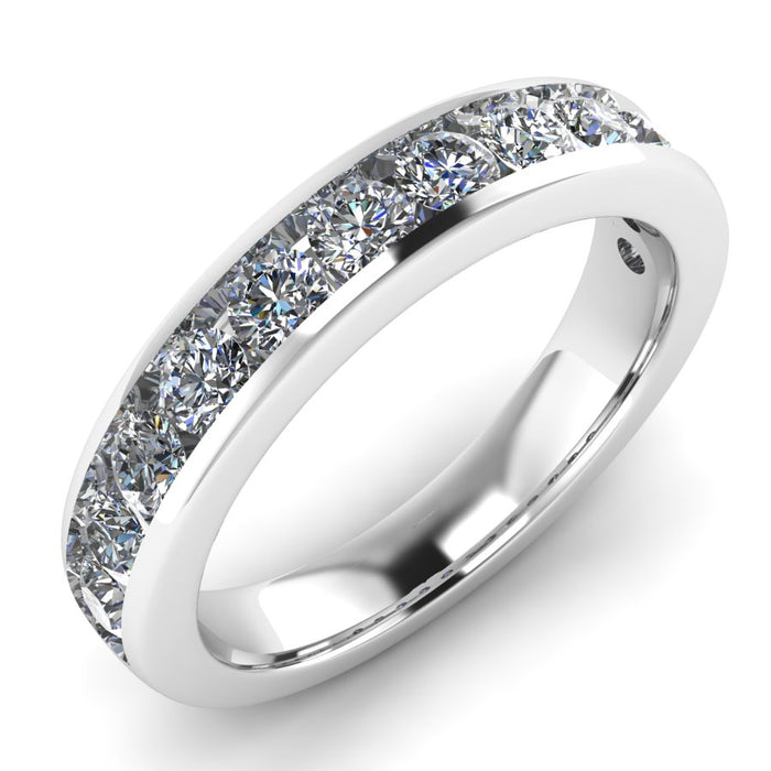 Channel Set Half Eternity Ring