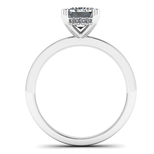 The Lucienne - Emerald cut Hidden Halo Solitaire Ring