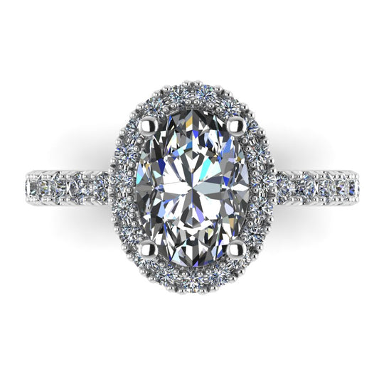 The Evienne - Oval Diamond Halo Setting Ring