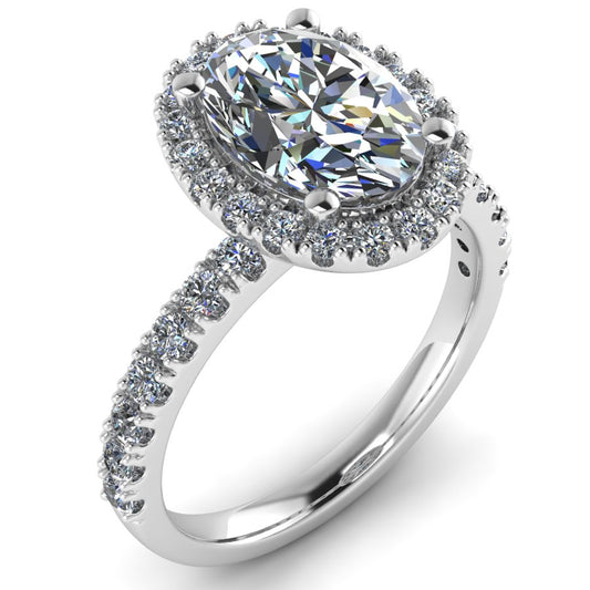 The Evienne - Oval Diamond Halo Setting Ring
