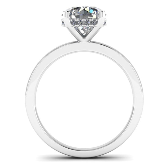 The Aveline - Round Hidden Halo Solitaire Ring
