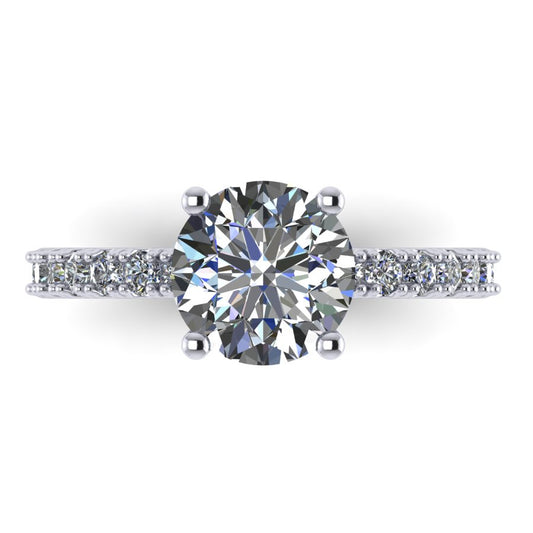 The Seraphine - Round Diamond Shoulder Ring