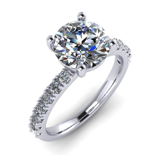 The Seraphine - Round Diamond Shoulder Ring