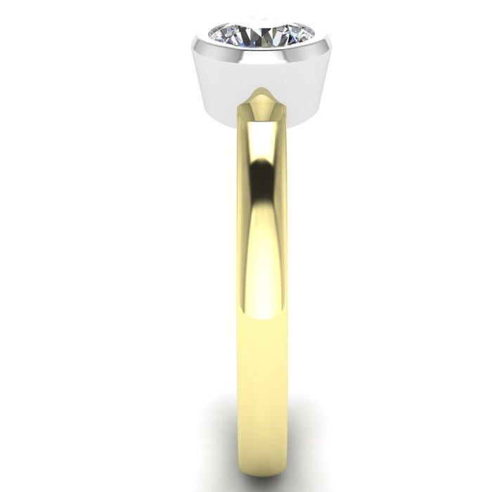 Round Rubover Solitaire, The Two Tone Collection